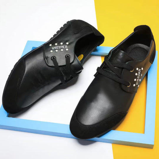 Herren Sleek Casual Leder Sneakers mit verbessertem Komfort Heidi-Mode