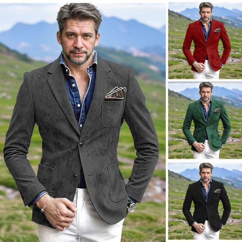 Herren eleganter Samtblazer im modernen Look Heidi-Mode
