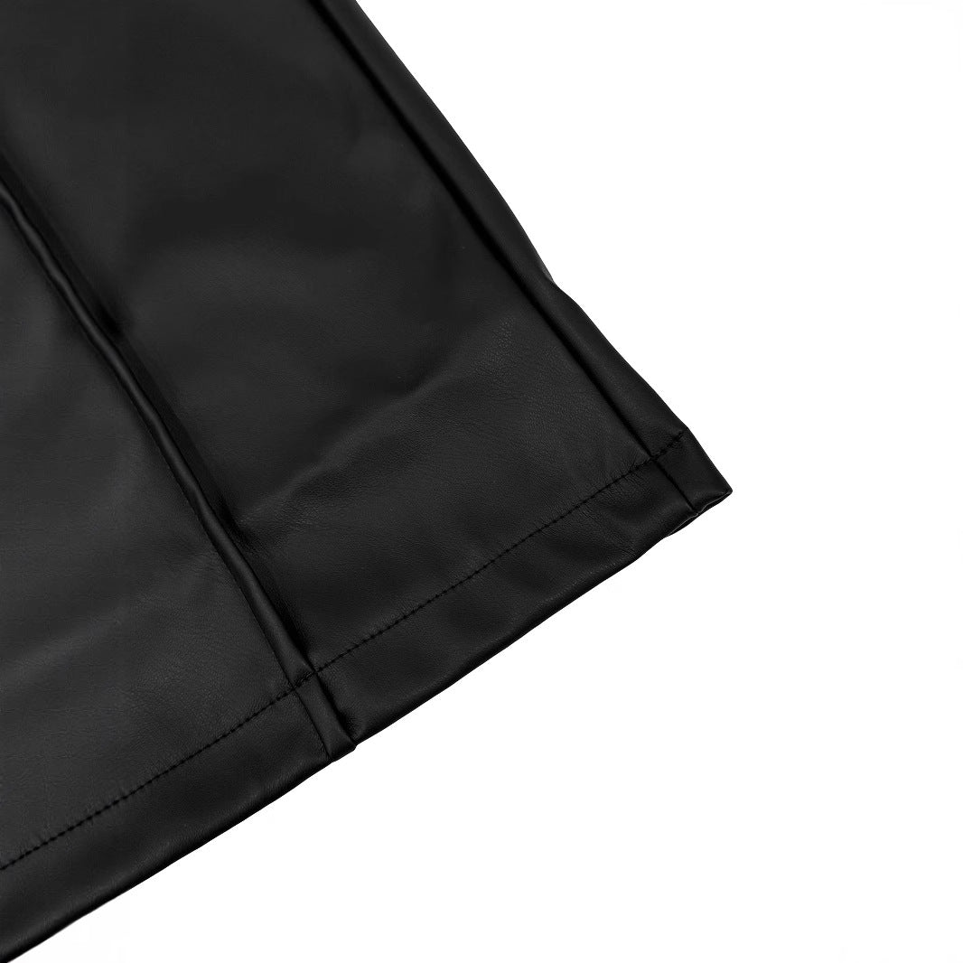 Damen elegante Culotte aus hochwertigem Kunstleder Heidi-Mode