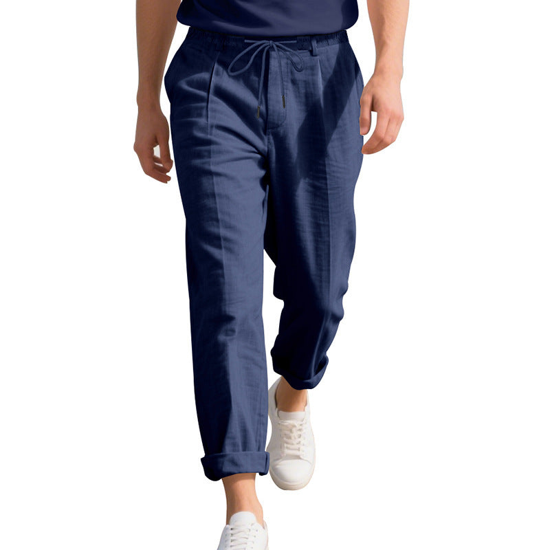 Herren lockere Sommerhose mit verstellbarem Kordelzug und atmungsaktiven Eigenschaften Heidi-Mode