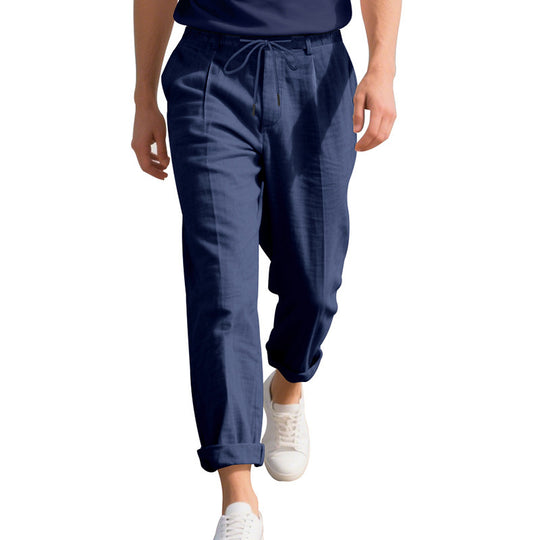 Herren lockere Sommerhose mit verstellbarem Kordelzug und atmungsaktiven Eigenschaften Heidi-Mode