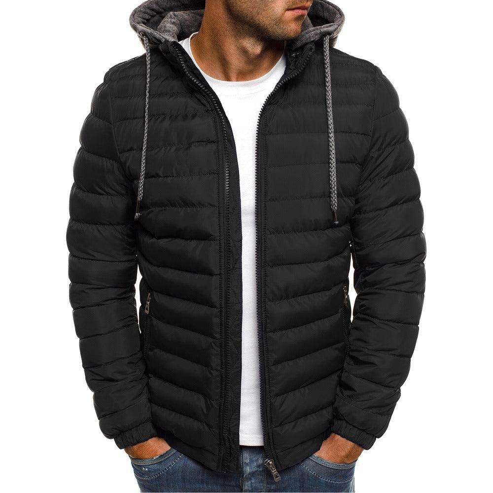 Herren gesteppte Windjacke mit Kapuze Heidi-Mode
