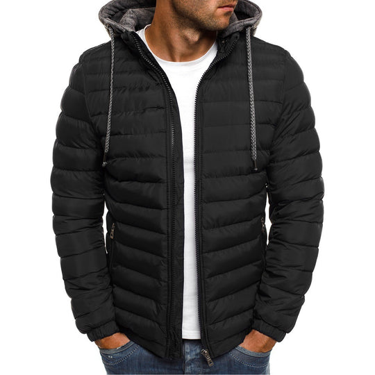 Herren gesteppte Windjacke mit Kapuze Heidi-Mode