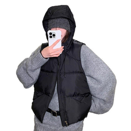 Damen Steppweste mit hohem Kragen und übergroßem Schnitt Heidi-Mode