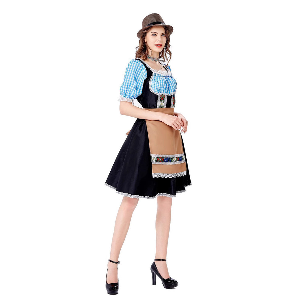 Damen Trachtenkleid mit liebevoll gestalteten Details und elegantem Schürzenüberzug Heidi