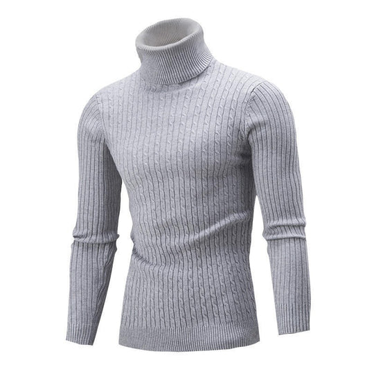 Herren Rollkragenpullover mit strukturiertem Zopfmuster und modernem Schnitt Heidi-Mode