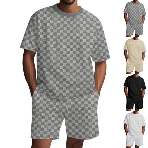 Damen Freizeit-Set mit strukturiertem T-Shirt und Shorts Heidi-Mode
