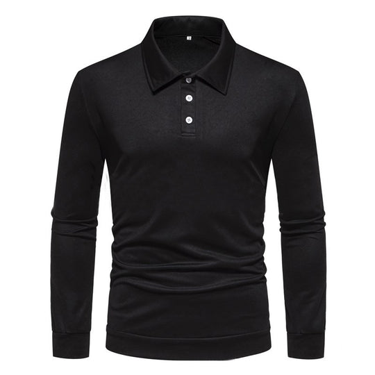 Herren Langarm Polohemd aus atmungsaktivem Stoff mit modernen Knopfdetails Heidi-Mode