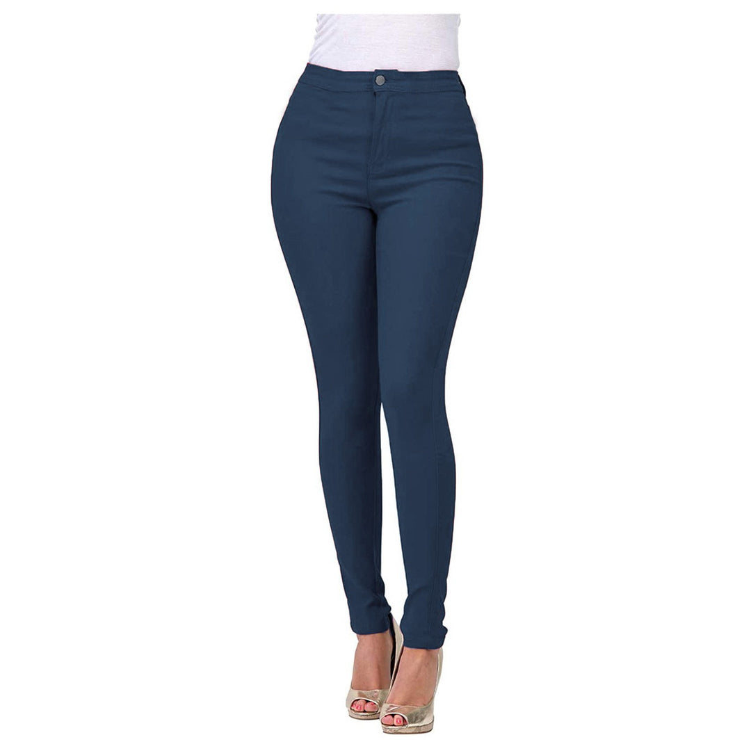 Damen Hochgeschnittene Slim Fit Jeans mit dehnbarem Stoff und unverzichtbarem Komfort Heidi-Mode