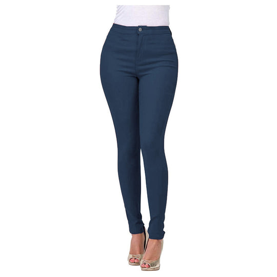 Damen Hochgeschnittene Slim Fit Jeans mit dehnbarem Stoff und unverzichtbarem Komfort Heidi-Mode