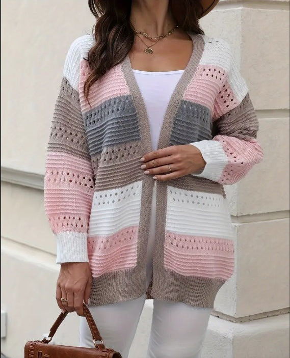 Damen modische Strickjacke mit einzigartigem Muster und lässigem Schnitt Heidi-Mode