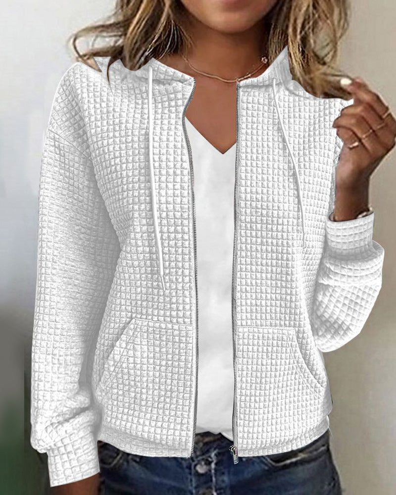 Heidi-Mode | Casual Jack Met Zak In Effen Kleur