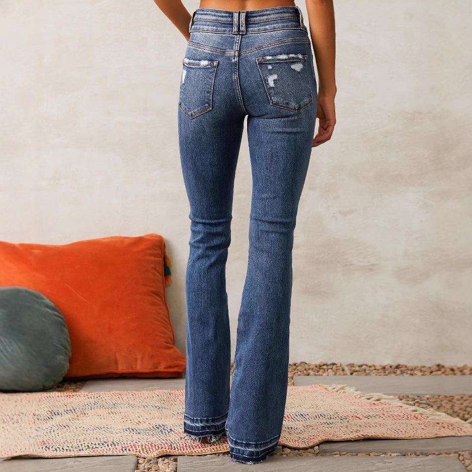 Damen Hochgeschnittene Flared Jeans Heidi-Mode