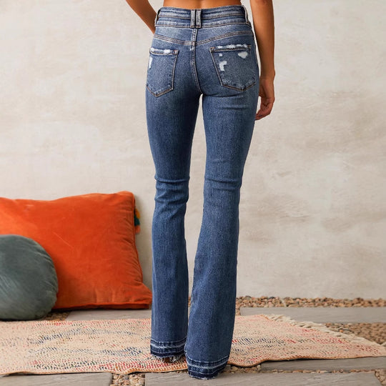 Damen Hochgeschnittene Flared Jeans Heidi-Mode