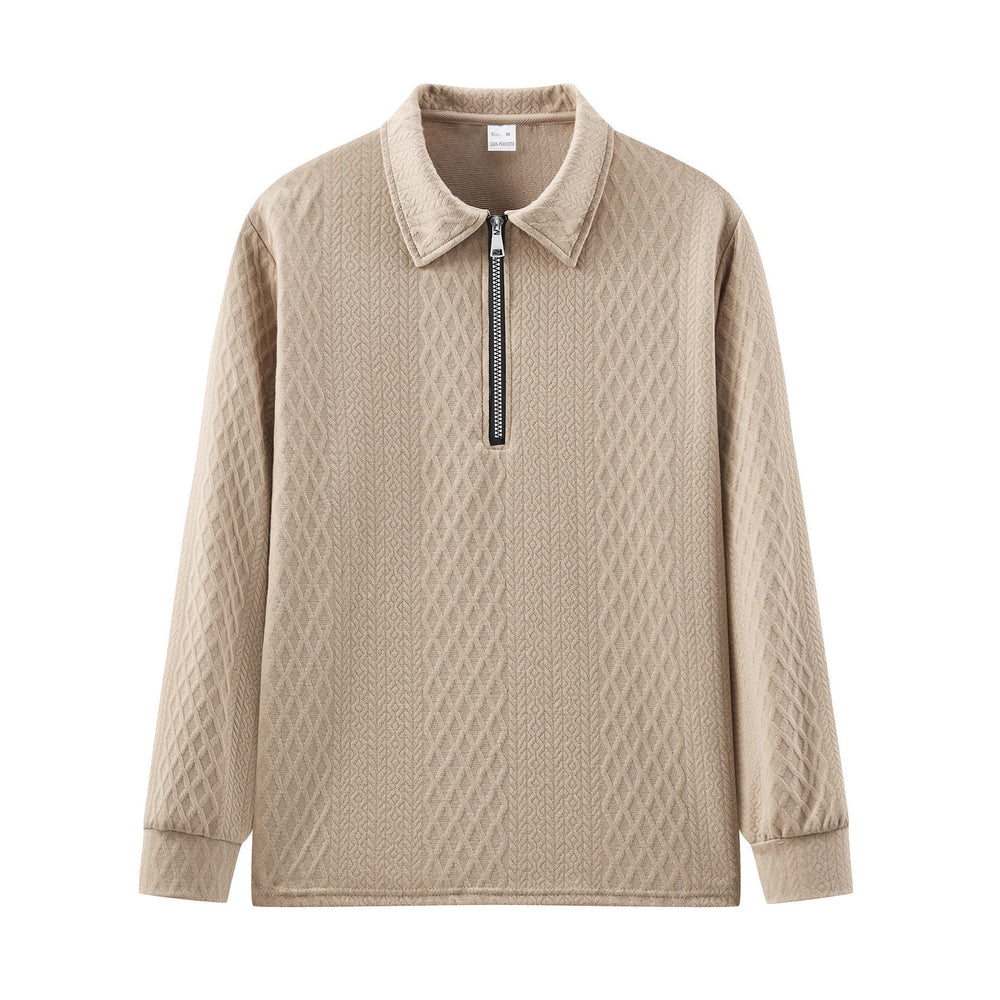 Herren Sweatshirt mit modischem Stehkragen und strukturiertem Design Heidi-Mode