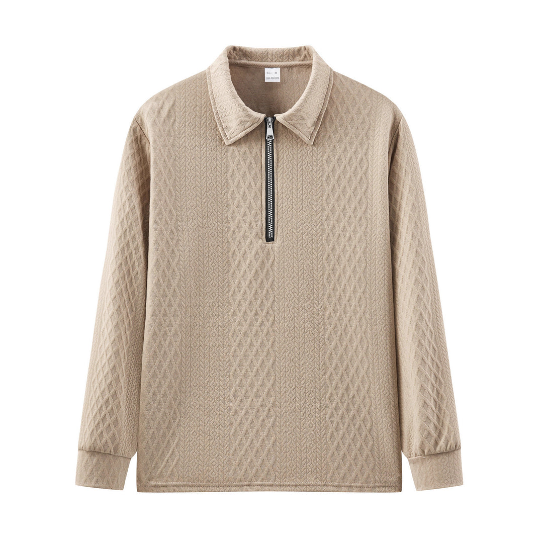 Herren Sweatshirt mit modischem Stehkragen und strukturiertem Design Heidi-Mode