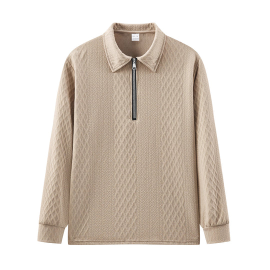 Herren Sweatshirt mit modischem Stehkragen und strukturiertem Design Heidi-Mode