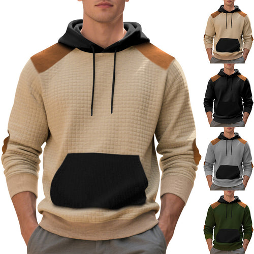 Herren Hoodie mit strukturiertem Stoff und kontrastierenden Details Heidi-Mode