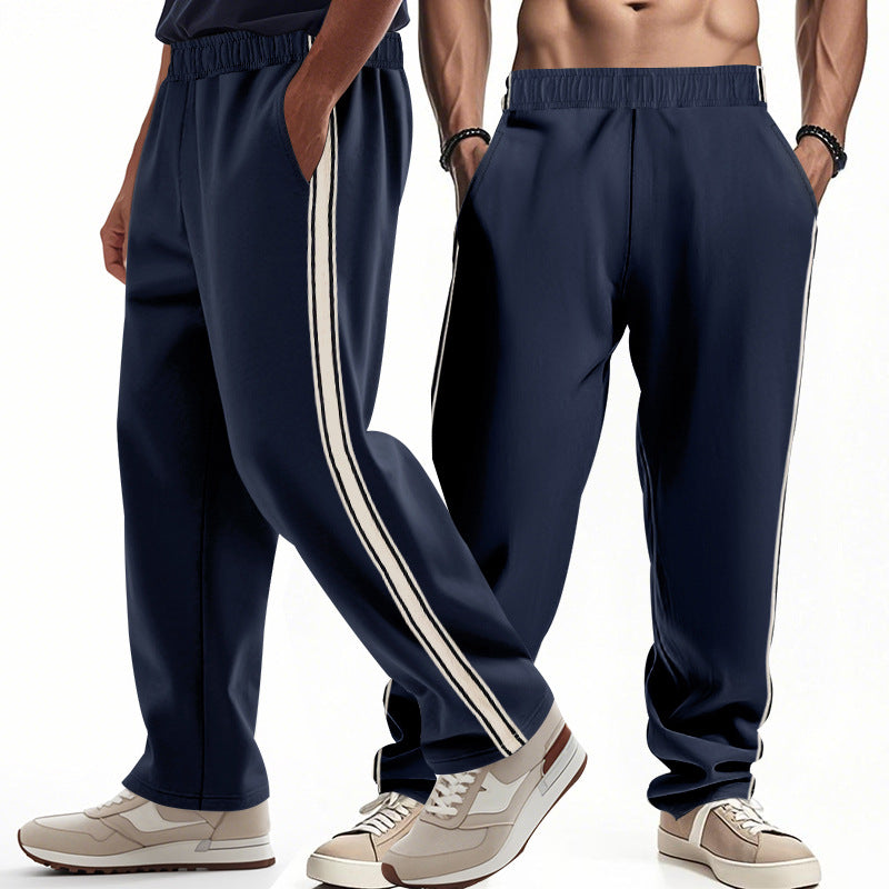 Herren Sportliche Freizeithose mit seitlichen Streifen und elastischem Bund Heidi-Mode