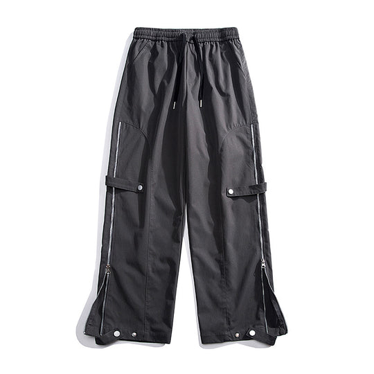 Damen moderne Cargo-Hose mit Reißverschluss und praktischen Taschen Heidi-Mode