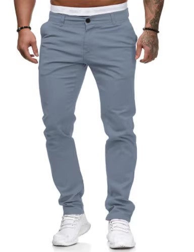 Herren elegante Slim-Fit Chinohose mit elastischem Bund und praktischen Taschen Heidi-Mode