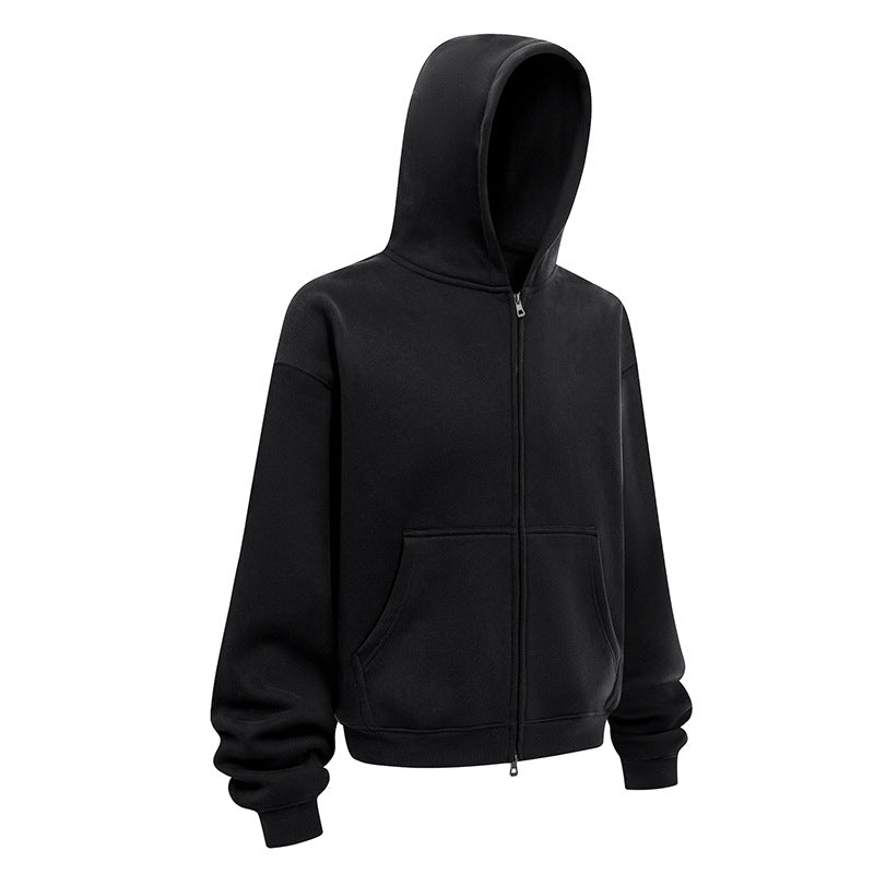 Damen entspannte Kapuzenjacke aus weichem Sweatmaterial mit praktischen Seitentaschen Heidi-Mode