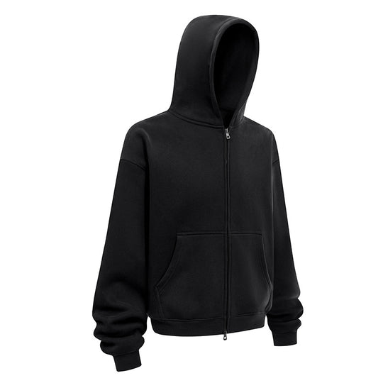 Damen entspannte Kapuzenjacke aus weichem Sweatmaterial mit praktischen Seitentaschen Heidi-Mode