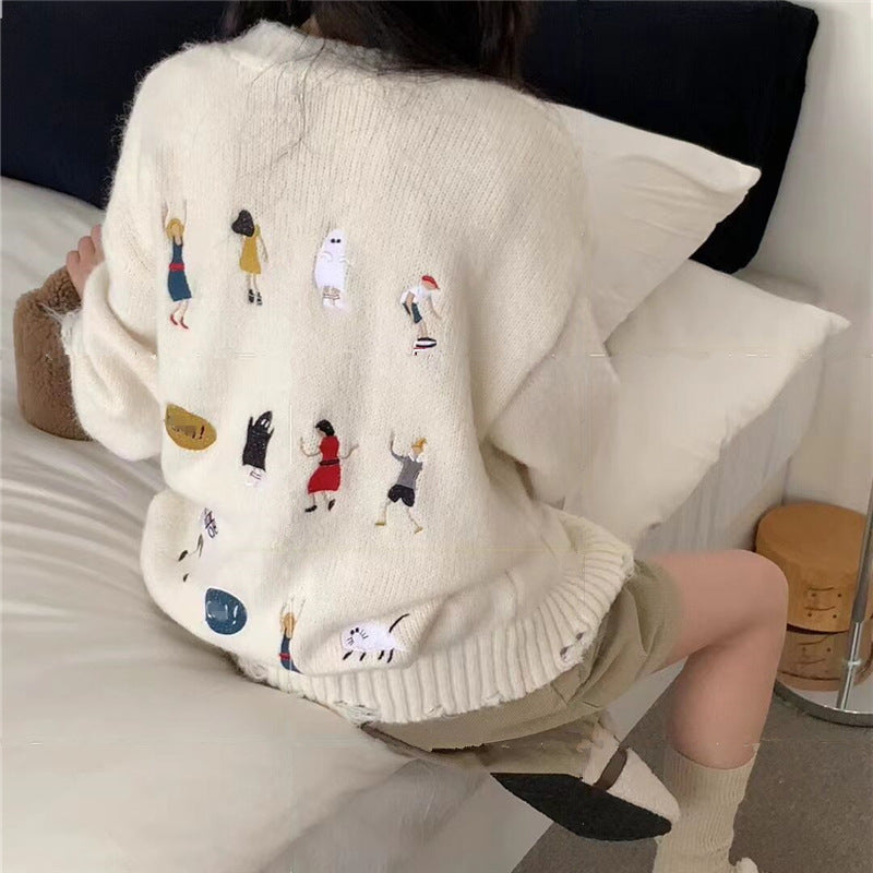 Damen Grober Strickcardigan mit praktischen Taschen und Knopfdetails Heidi-Mode