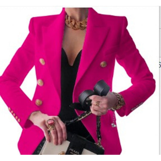 Damen Edler Blazer mit Goldknopf-Detail und klassischem Schnitt Heidi-Mode