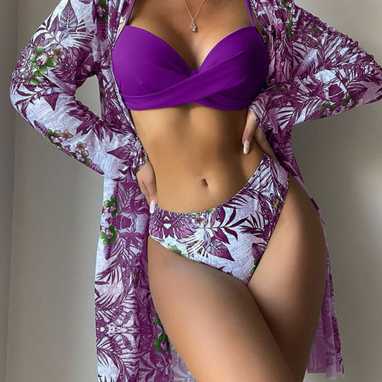 Femme Stylisches Bedrucktes Bikini- und Cover-Up-Set Heidi-Mode