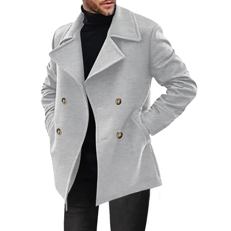 Herren klassischer Peacoat mit modischem Revers und eleganten Knopfdetails Heidi-Mode