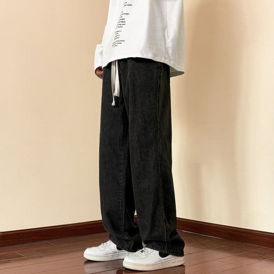 Herren lässige Denim-Hose mit bequemem Schnitt und elastischem Bund Heidi-Mode