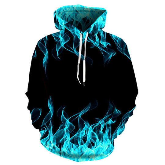 Herren Hoodie mit kreativem Flammenmuster Heidi-Mode