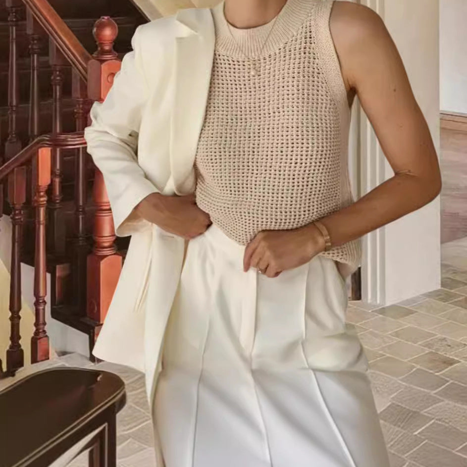 Damen Strickoberteil mit raffiniertem Lochmuster Heidi-Mode