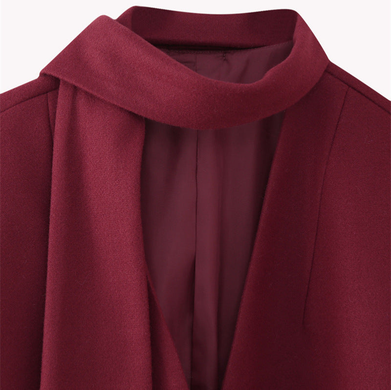 Damen modische Blazerjacke mit abnehmbarer Schalkragen Heidi-Mode