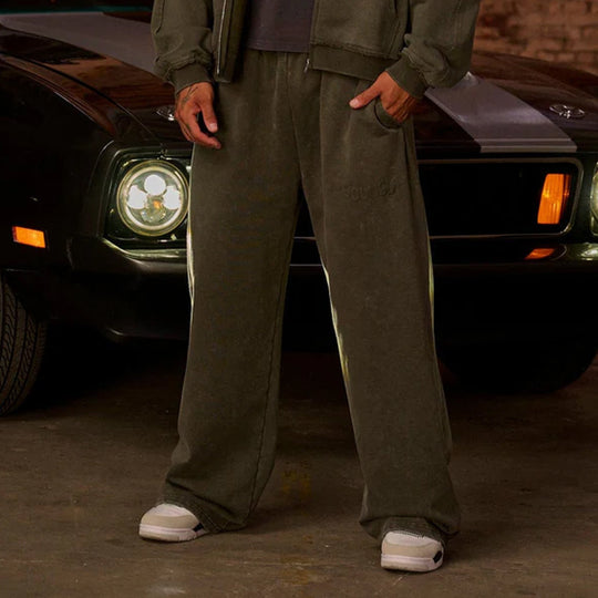 Herren bequeme Freizeithose mit seitlichen Eingrifftaschen und elastischem Bund Heidi-Mode