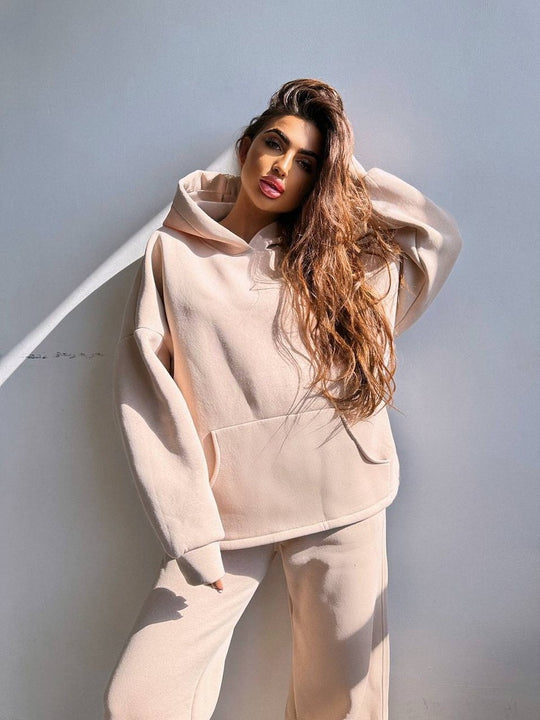Damen Oversized Hoodie und weit geschnittene Jogginghose Set Heidi-Mode