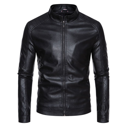 Herren hochwertige Kunstlederjacke mit gesteppter Schulterpartie Heidi-Mode