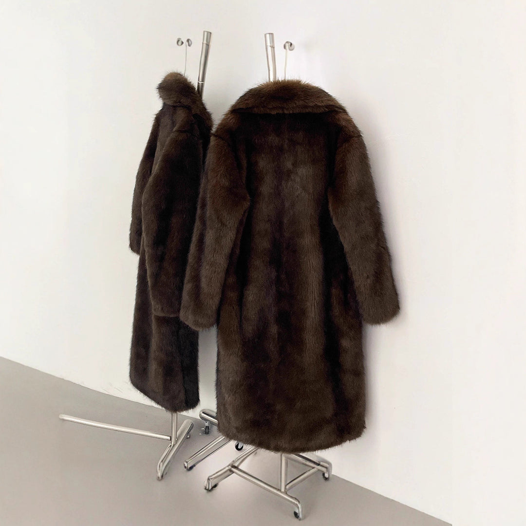 Damen Langhaarmantel für elegante Anlässe Heidi-Mode