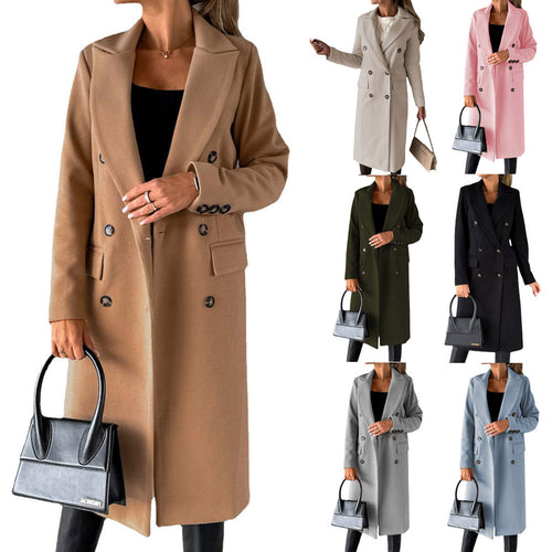Damen Wintermantel im eleganten Schnitt mit doppelter Knopfreihe und tiefen Taschen Heidi-Mode