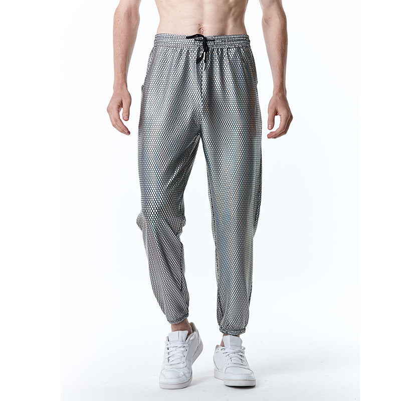 Herren futuristische Mesh-Hose im angesagten Metallic-Look Heidi-Mode
