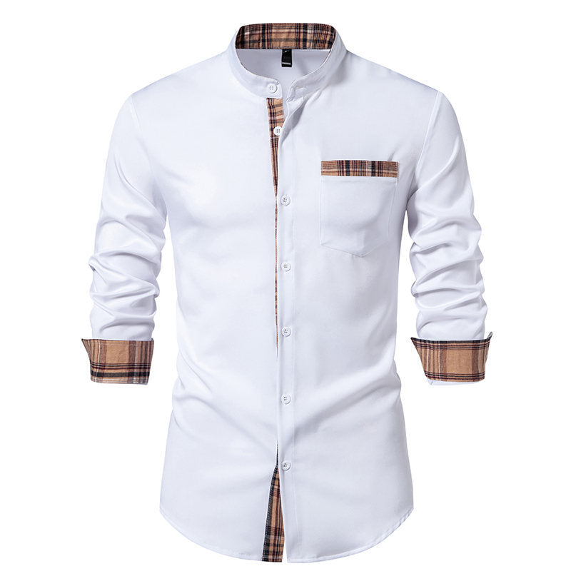 Herren Langarmhemd mit karierten Akzenten Heidi-Mode