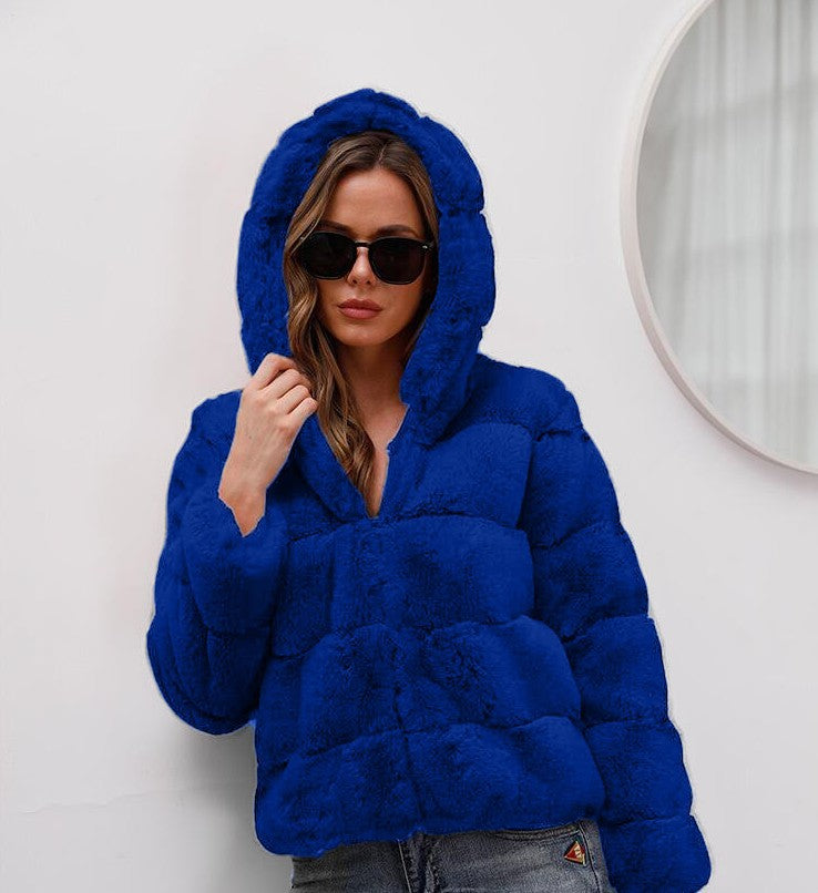 Damen weiche Fleecejacke mit Kapuze Heidi-Mode