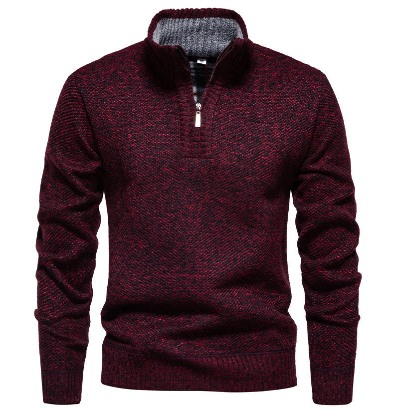 Herren Zip-Pullover mit strukturiertem Design Heidi-Mode