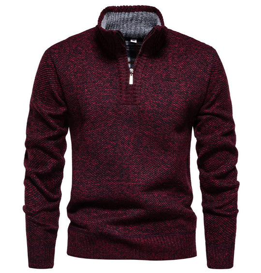 Herren Zip-Pullover mit strukturiertem Design Heidi-Mode