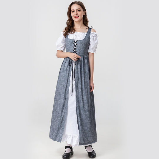 Damen Trachtenkleid mit romantischen Rüschendetails und bezaubernder Schnürung Heidi