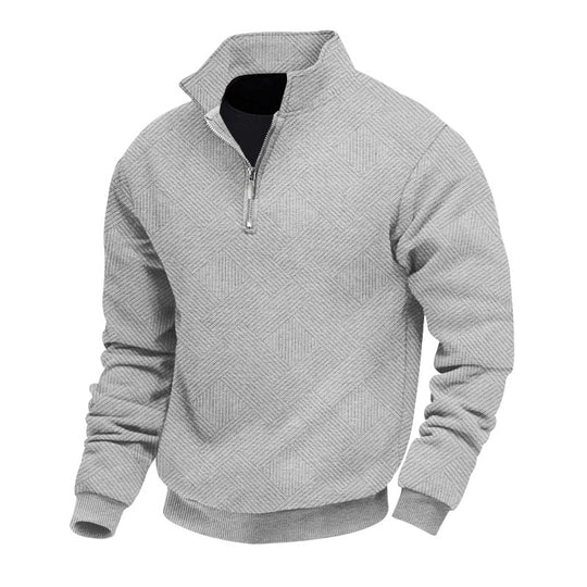 Herren hochwertiger Strickpullover mit Stehkragen und modischem Reißverschluss Heidi-Mode