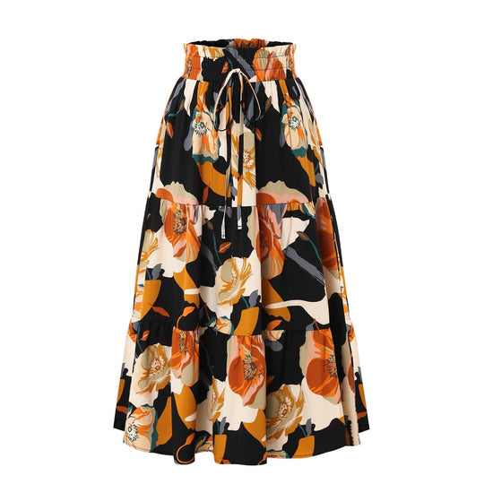 Damen Midirock mit floralem Design Heidi-Mode
