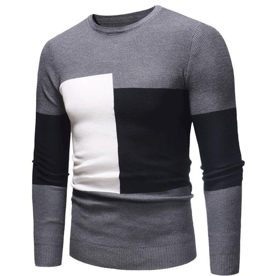 Herren Designer Pullover mit modernem Blockmuster Heidi-Mode
