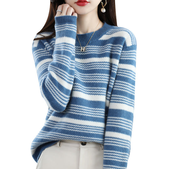 Damen gemusterter Strickpullover Heidi-Mode